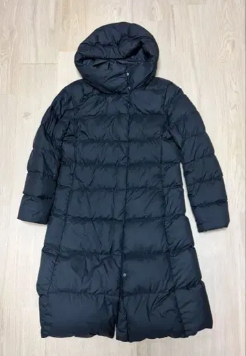 블랙 후드 부착 다운 자켓 M 유니클로