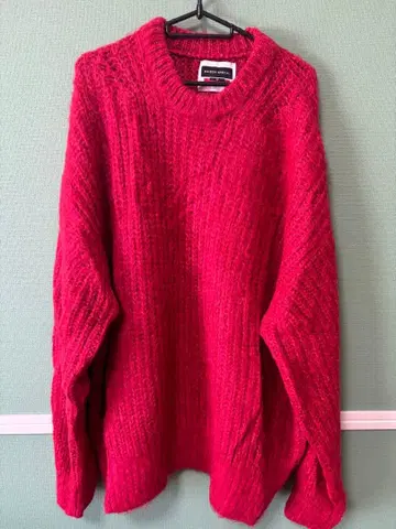 MAISON SPECIAL 빨간색 오버 사이즈 모헤어 니트 스웨터 02