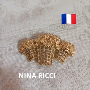 NINA RICCI 꽃 바스켓 디자인 브로치
