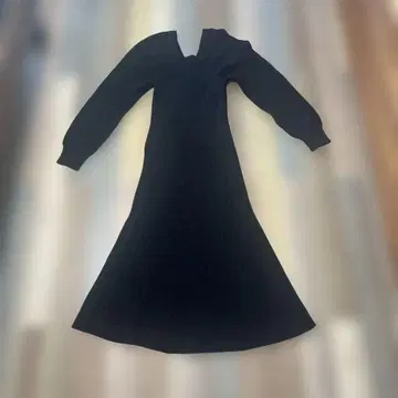 FRAY.I.D 블랙 롱 니트 원피스