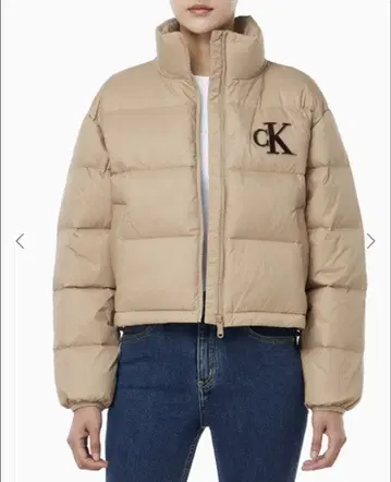 Calvin Klein Jeans 베이지 다운 자켓