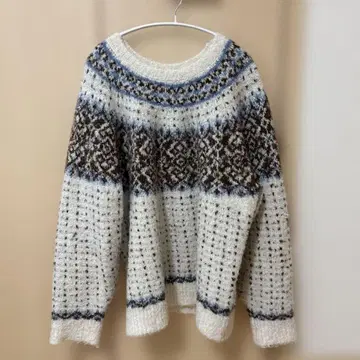 LOWRYS FARM 다색 편직 무늬 니트 스웨터 F