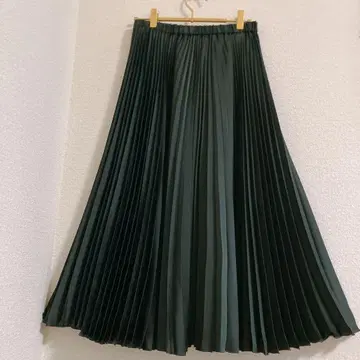 UNITED ARROWS 플리츠 스커트 36 다크 그린