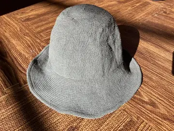 요건 레일 그레이 스트로우 버킷햇 모자