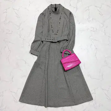 새상품급 ZARA 자라 플레어 원피스 글렌체크 벨트 A라인