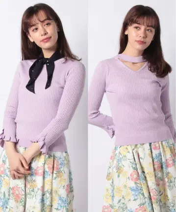 새상품 리랜드트루 스카프 포함 전후 2WAY 리브 니트 코지마 요나 착용