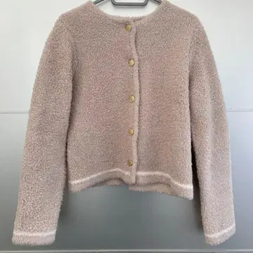 플리스 자켓 베이지 숏 기장