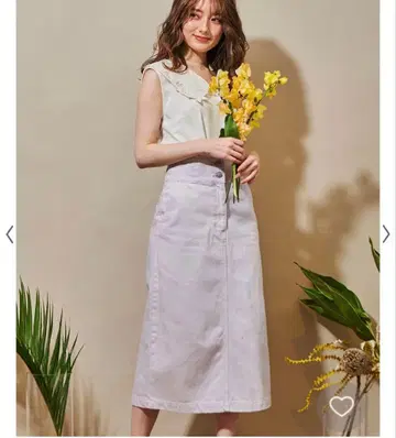 노엘라 noela 컬러 데님 스커트 라벤더