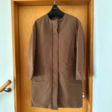 브라운 노카라 롱 코트