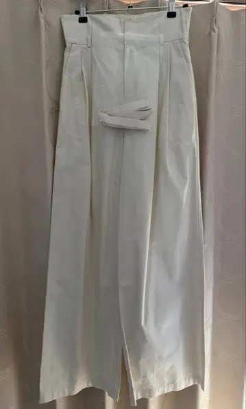 anuans 하이웨스트 턱 와이드 팬츠 벨트 포함