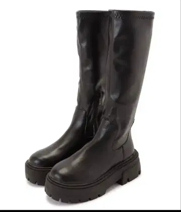 [ Lace Ladies ] 통굽 스트레치 롱 부츠: 25 cm