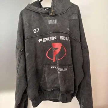 PERSON SOUL 그레이 후드 부착 후드티 S 사이즈