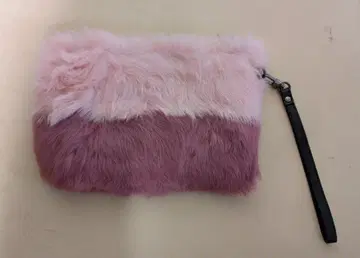 에코 퍼 페이크 퍼 미니 파우치(클러치백) 미사용 새상품급