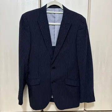 JUNMEN 네이비 스트라이프 비즈니스 정장 L