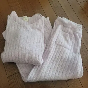 젤라피케 타월 원단 리브 룸웨어 옅은 보라색 핑크