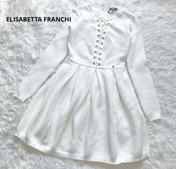 엘리자베타 프란키 니트 미니 원피스 레이스업 M 화이트