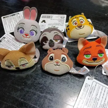 주토피아2 MASHIMASHI 봉제 인형 페이스 반지 6개 세트