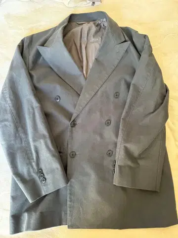 스티브 아란 그레이 더블 브레스트 테일러드 자켓