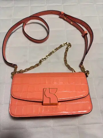케이트 스페이드 오렌지 크로커다일풍 숄더백