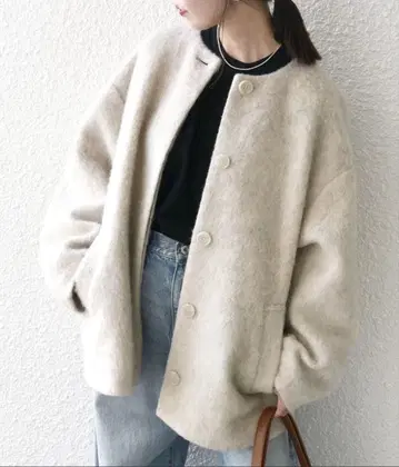 이번 시즌 쉽스 애니 SHIPS any 샤기 노카라 코쿤 코트