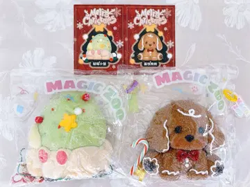 MAGICZOO 크리스마스 야자게 강아지 해외 스퀴즈 쪼물쪼물 2종 세트