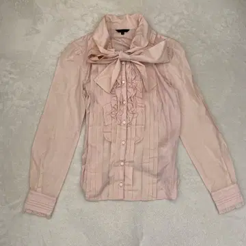 투 비 시크 블라우스 프릴 리본 실크 혼방 핑크 40