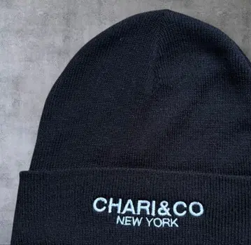 CHARI&CO 블랙 자수 니트 모자 BAYFLOW 기나시 사이클