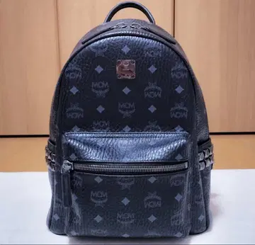 MCM 블랙 가죽 백팩