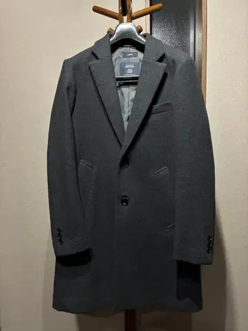 SHIPS super160s 다크 그레이 체스터 코트 S