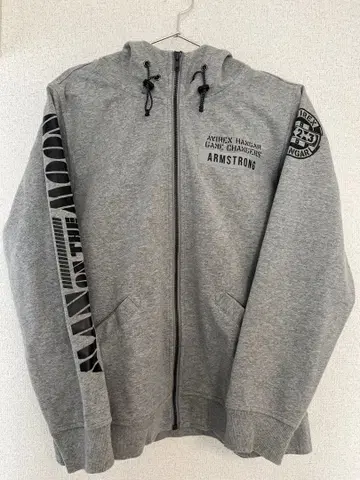 AVIREX 집업 후드티 (그레이)