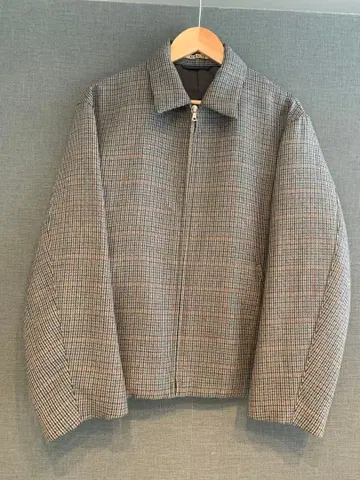 AURALEE 더블 페이스 체크 집 블라존