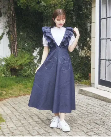 Areeam 아이냥 미키 바지 프릴 점프 스커트