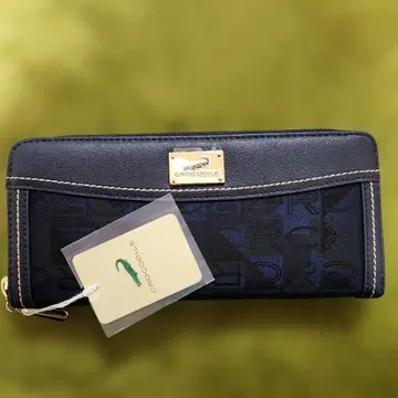 CROCODILE 이단 접이식 지갑 네이비