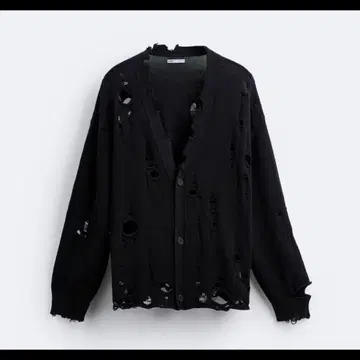 ZARA 데미지 가공 가디건 블랙