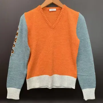 MAX&Co. V넥 스웨터 오렌지/블루
