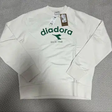 diadora 크루넥 맨투맨 화이트 새상품 이탈리아 대표 바조