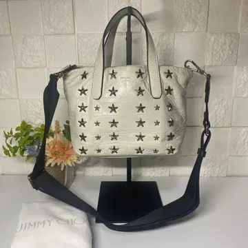 고품질 JIMMY CHOO 2way 스터드 핸드백 엠보 가죽