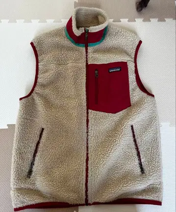 patagonia 플리스 베스트 크림/와인 레드