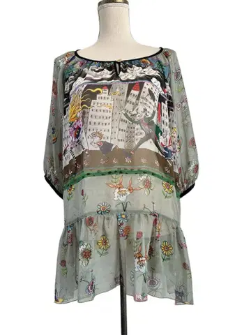 알베로베로 올 패턴 시스루 튜닉 F