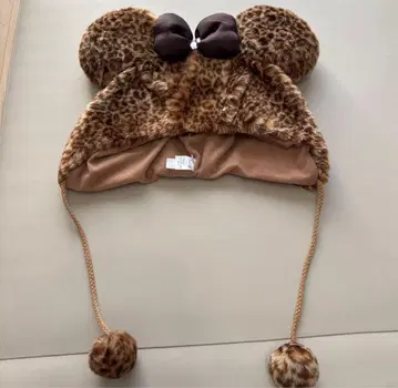 디즈니랜드 미니 팬캡 레오파드 무늬 브라운 헤이세이