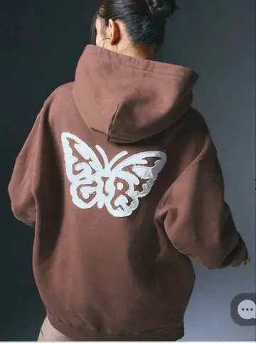 [완판템!] 엑스걸 버터플라이 후드티 M사이즈 브라운 X-girl