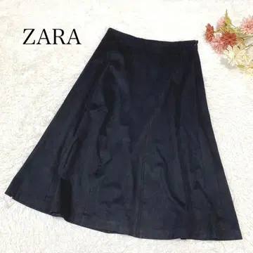 s.2586 [자라] 롱 플레어 스커트 심플 스웨이드 고급 블랙