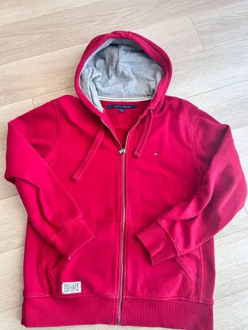 타미힐피거 빨간색 풀 집업 후드티