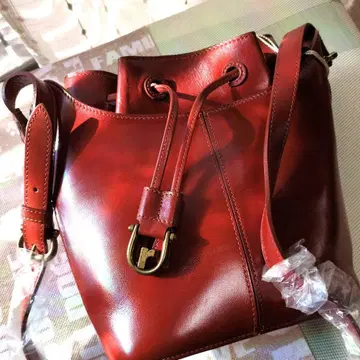 renoma 빨간색 가죽 복조리형 숄더백