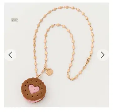 Qpot 스트로베리 밀크잼 코코아 쿠키 목걸이