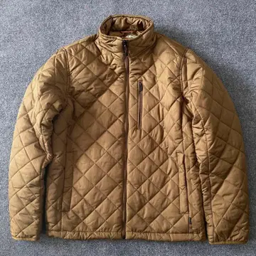 브라운 퀼팅 자켓 남성용 심플 스탠딩 칼라 M 사이즈 숏 기장