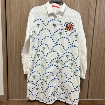 그라니프 x ELMER 롱 셔츠 원피스 자수 올 패턴 프리