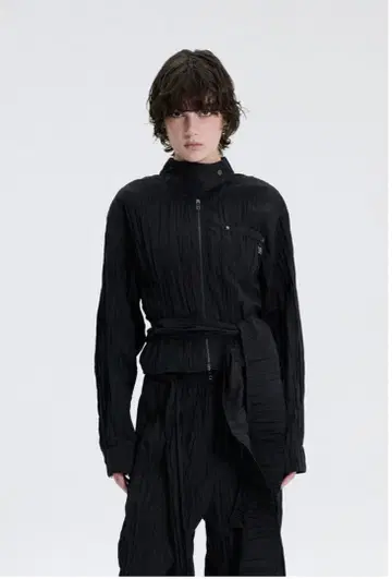 TREEMINGBIRD Crinkle Back Tie Shirt