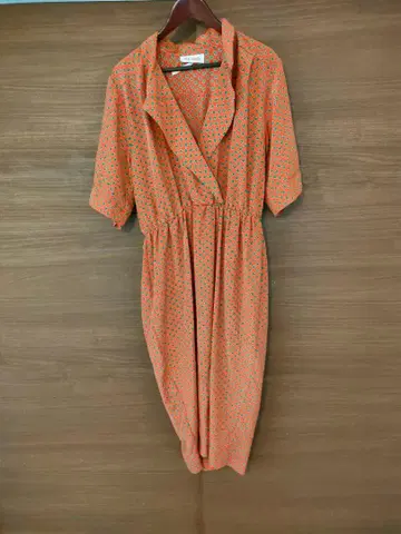 vicky vaughn 오렌지 꽃무늬 원피스