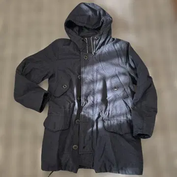 다크 블루 모즈 코트 후드 부착